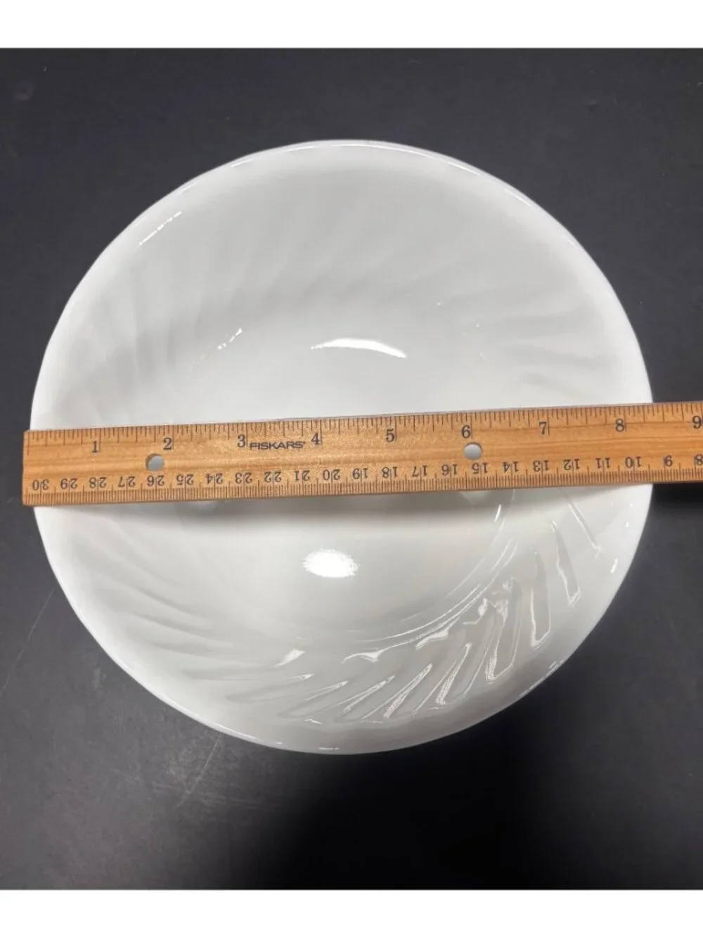 Corelle By Corning White Enchantments  Swirl Serving Bowl USA Made Vintage 90s